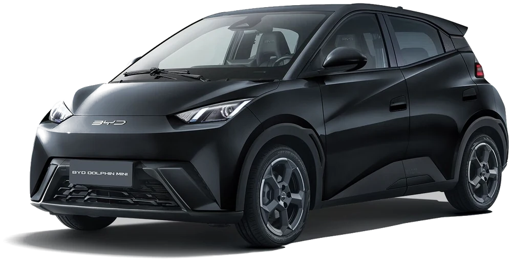 BYD Dolphin Mini preto zero km, o carro elétrico alugado pela Movebee